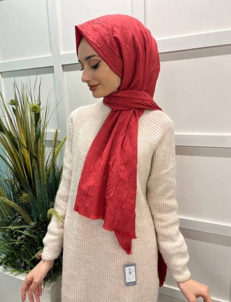 Loryan Scarf Viva Crush Pamuklu Şal 00380 NAR ÇİÇEĞİ