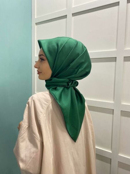 İpekevi Plain Color Twil Silk Scarf 01116 EMERALD GREEN