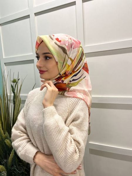 Qoza by İpekevi 100% Cotton Scarf 95x95 MAZY MINK