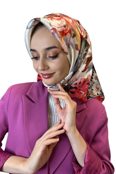 La Boutique 2023 ilkbahar Yaz Yeni Seri Sura İpek Eşarp 1853 FUŞYA