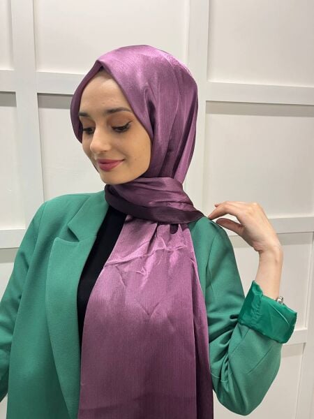 Piramit Degrade Janjan, Janjanlı Şifon Şal 00799 GÜL KURUSU