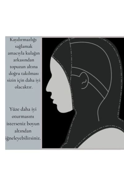 Vesla Hijab Sport Non-Slip Bonnet, Headscarf 00887 DARK BLUE