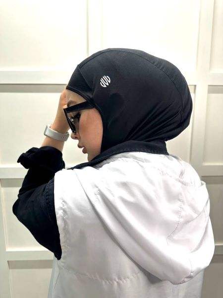 Vesla Hijab Sports Anti-Slip Bonnet, Headscarf 00887 BLACK