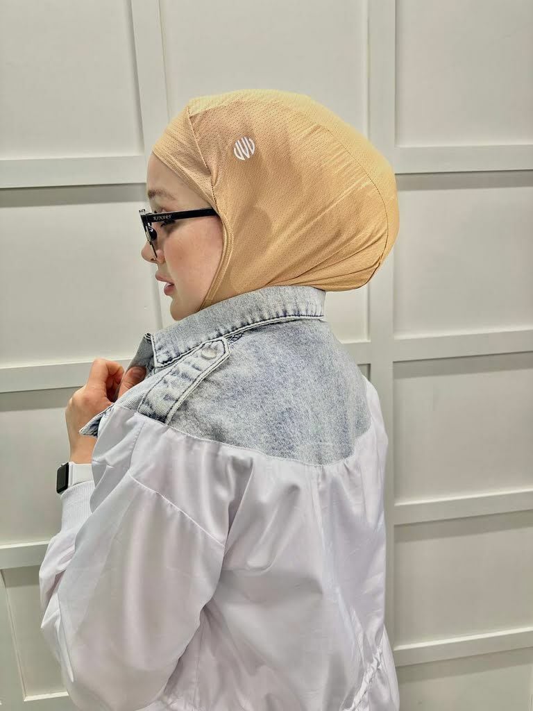 Vesla Hijab Sports Anti-Slip Bonnet, Headscarf 00887 DARK BEIGE