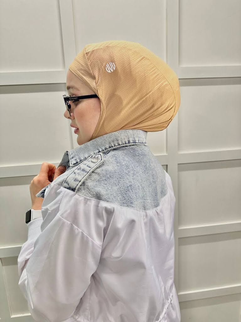 Vesla Hijab Sports Anti-Slip Bonnet, Headscarf 00887 DARK BEIGE
