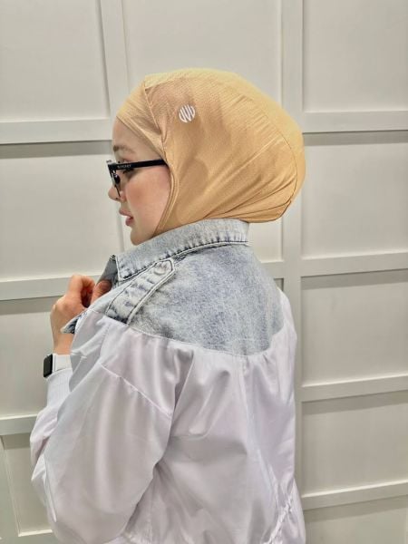Vesla Hijab Sports Anti-Slip Bonnet, Headscarf 00887 DARK BEIGE