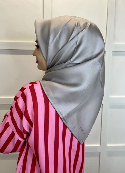 İpekevi Plain Color Twil Silk Scarf 01116 ROCK STONE