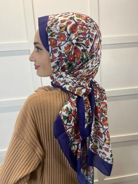 Siyane Scarf Şal Desenli Pamuklu Şal 00895 MOR
