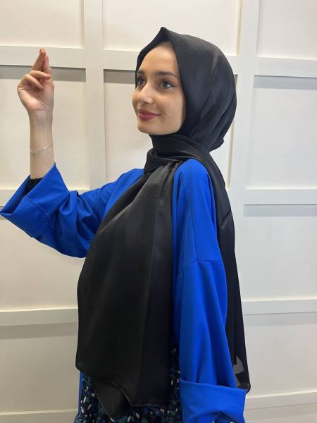 Madame Polo Janjan, Chiffon Shawl with Janjan 00823 BLACK