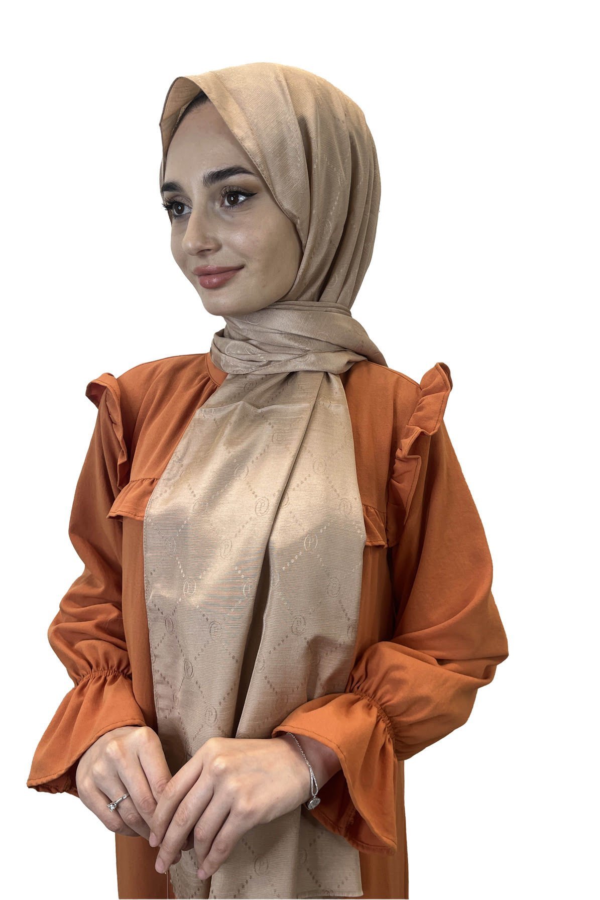 Pyramid Monogram Shawl, Special Patterned Elegant Shawl 01008 FOUNDATION