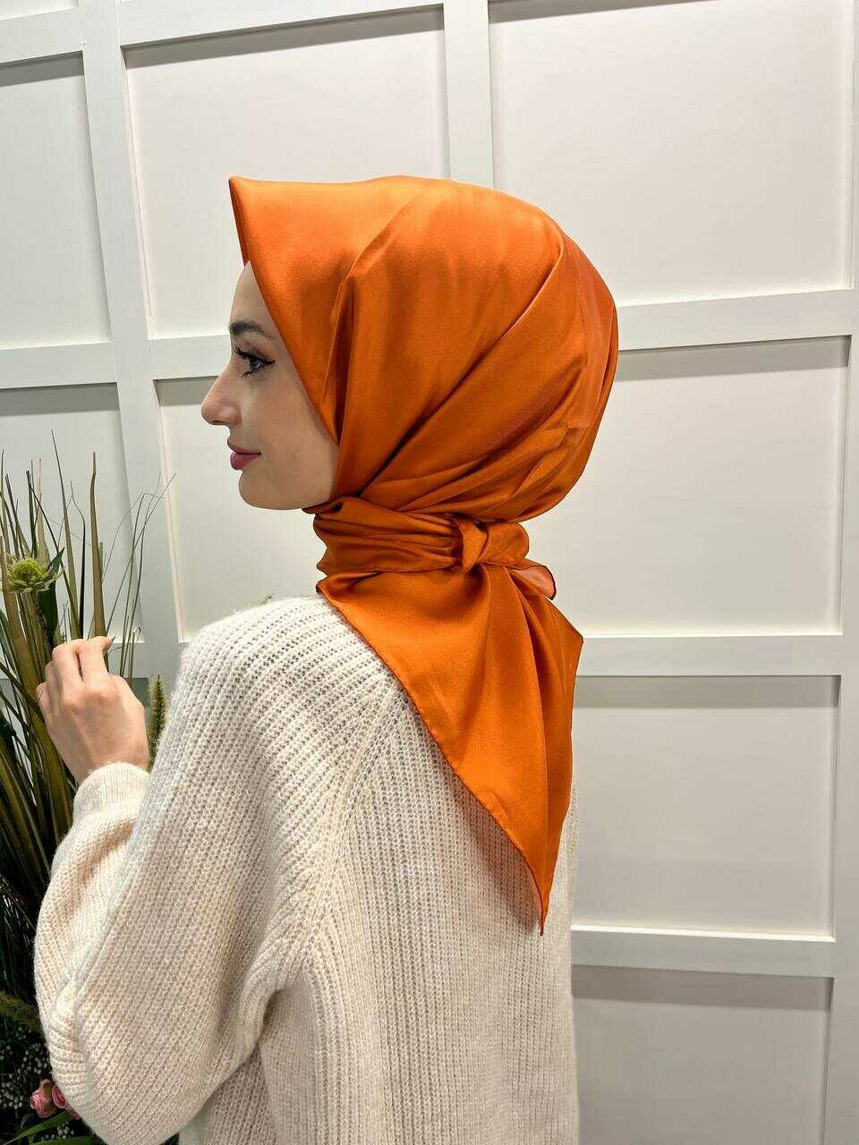 İpekevi Tivil İpek Eşarp - Düz Classic İpek Eşarp 1116 TURUNCU