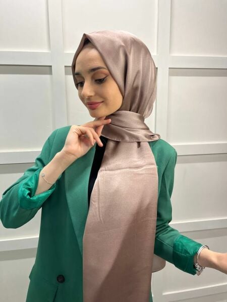 Madame Polo Janjan, Chiffon Shawl with Janjan 00823 LIGHT BROWN