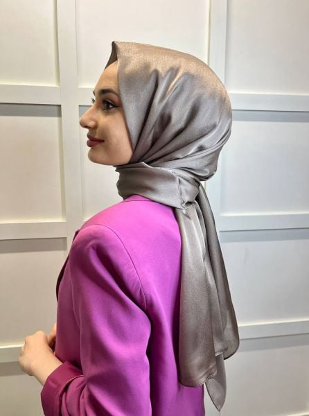 Madame Polo Janjan, Chiffon Shawl with Janjan 00823 CHESTNUT