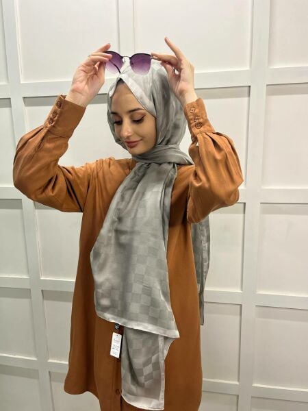 Pyramid Checkerboard Patterned Monogram Shawl 00876 DUMAN