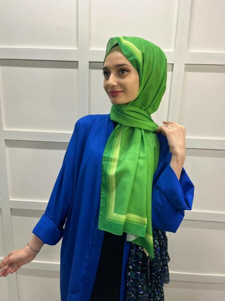 Nef Scarf Dijital Baskı Tek Renk Şal 00856 BENETTON