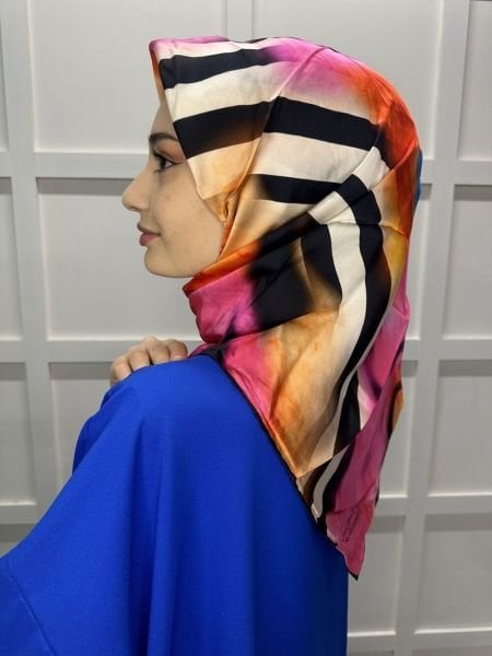 La Boutique Bursa Silk Vegan Scarf 1374 ORANGE