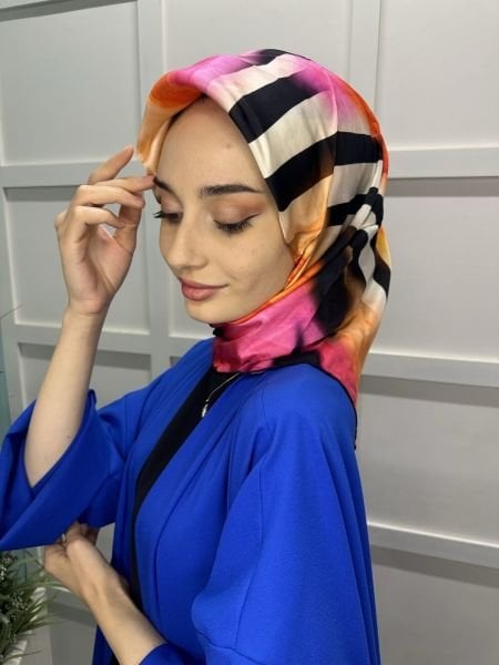 La Boutique Bursa Silk Vegan Scarf 1374 ORANGE