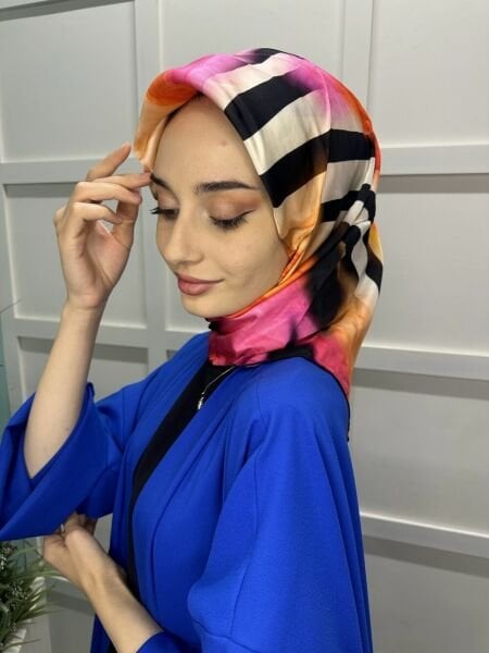 La Boutique Bursa Silk Vegan Scarf 1374 ORANGE