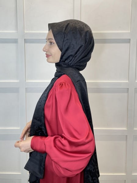 Emproyal Bloom Jakar Janjan Shawl, Patterned Jacquard Shawl 01083 BLACK