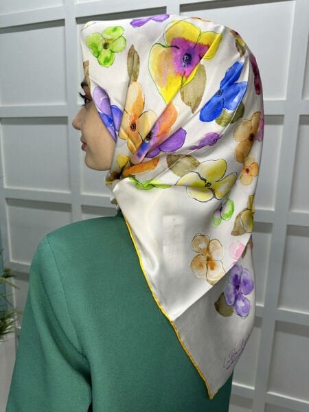 La Boutique Bursa Silk Vegan Scarf 1649 YELLOW