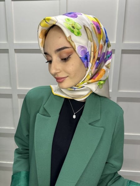 La Boutique Bursa İpeği Vegan Eşarp 1649 SARI