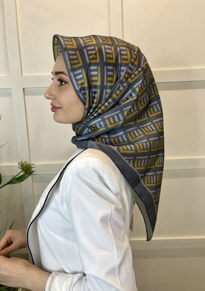 Quare Crystal Scarf, Stripe Patterned 01067 DARK GRAY