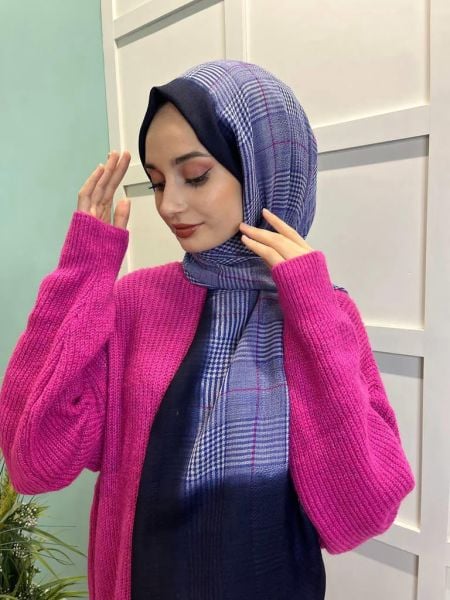 İpekevi Yün Şal - %100 Yün Şal 06489 LACİVERT