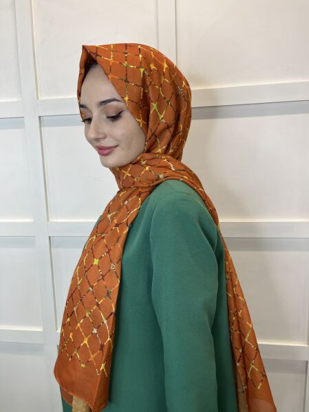 Cotton Soft Shawl, White Silk Geometric Patterned Soft Shawl 00999 TILE