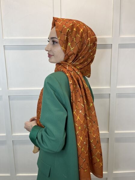Cotton Soft Shawl, White Silk Geometric Patterned Soft Shawl 00999 TILE