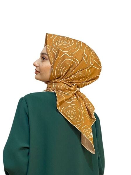 İpekevi 100% Cotton Scarf 95x95 BROWN