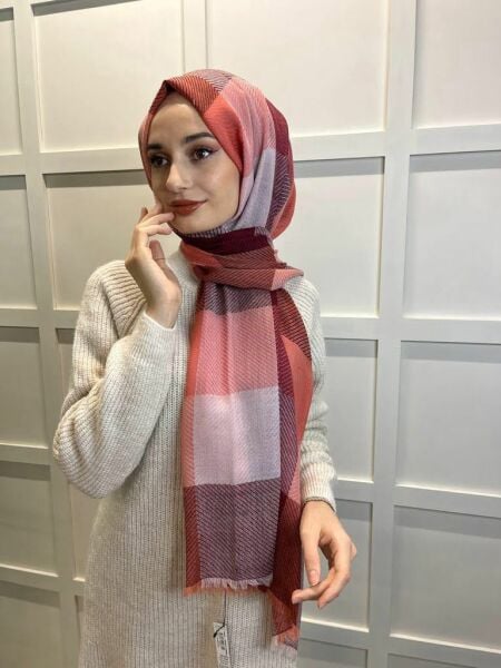 İpelevi Yün Şal - Küp Blok Desen 05613 SOMON