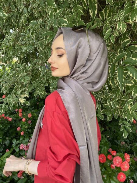 Kroren By Armanda Janjan, Janjan Chiffon Shawl İEKR7301 DARK MINK