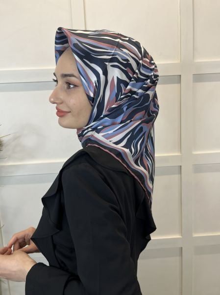 Quare Rayon Twill Scarf Patterned Rayon Scarf 1070 DARK POWDER
