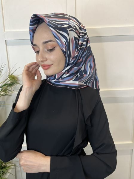 Quare Rayon Twill Scarf Patterned Rayon Scarf 1070 DARK POWDER