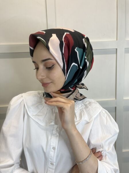 Quare Desenli Rayon Eşarp 01072 VİZON