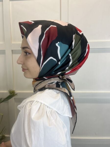 Quare Desenli Rayon Eşarp 01072 VİZON