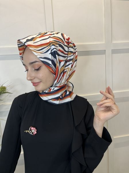 Quare Rayon Tivil Eşarp Desenli Rayon Eşarp 1070 HARDAL