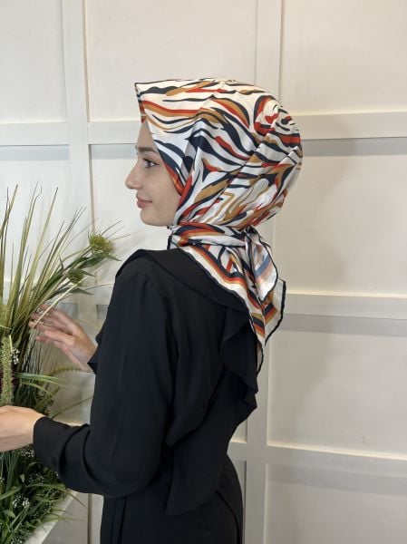 Quare Rayon Tivil Eşarp Desenli Rayon Eşarp 1070 HARDAL