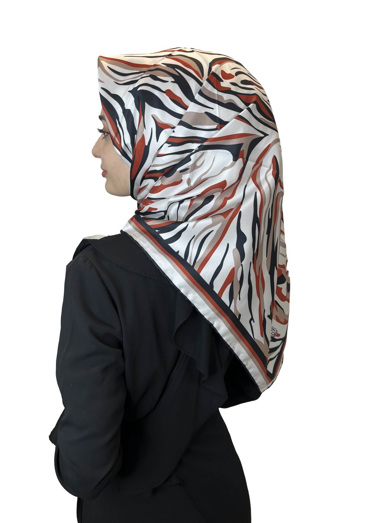Quare Rayon Tivil Eşarp Desenli Rayon Eşarp 1070 KİREMİT