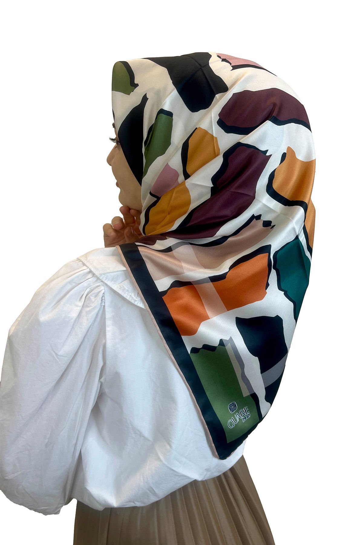 Quare Desenli Rayon Eşarp 01072 BEJ