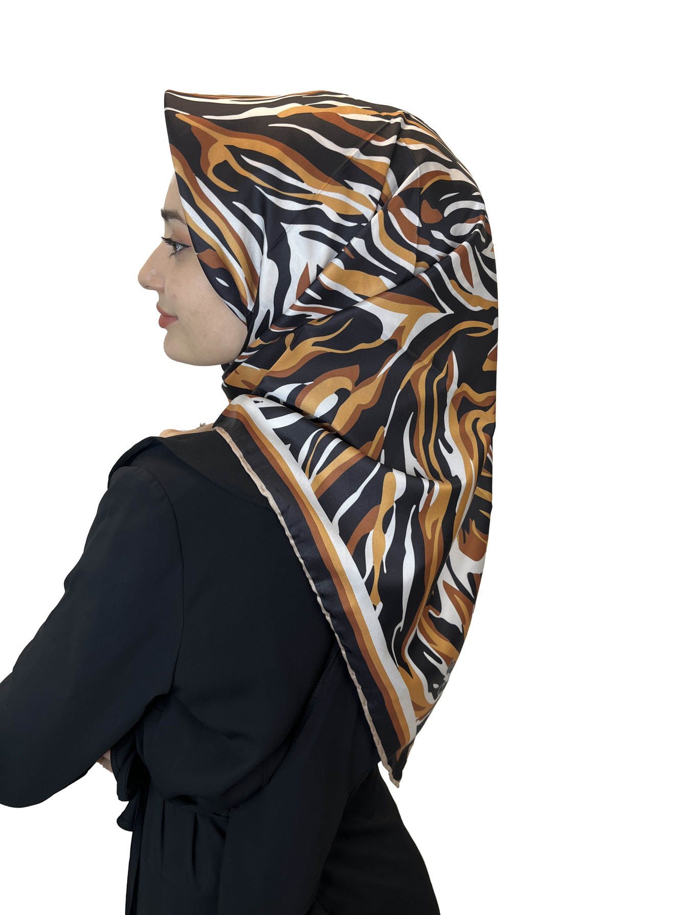 Quare Rayon Tivil Eşarp Desenli Rayon Eşarp 1070 KOYU SARI