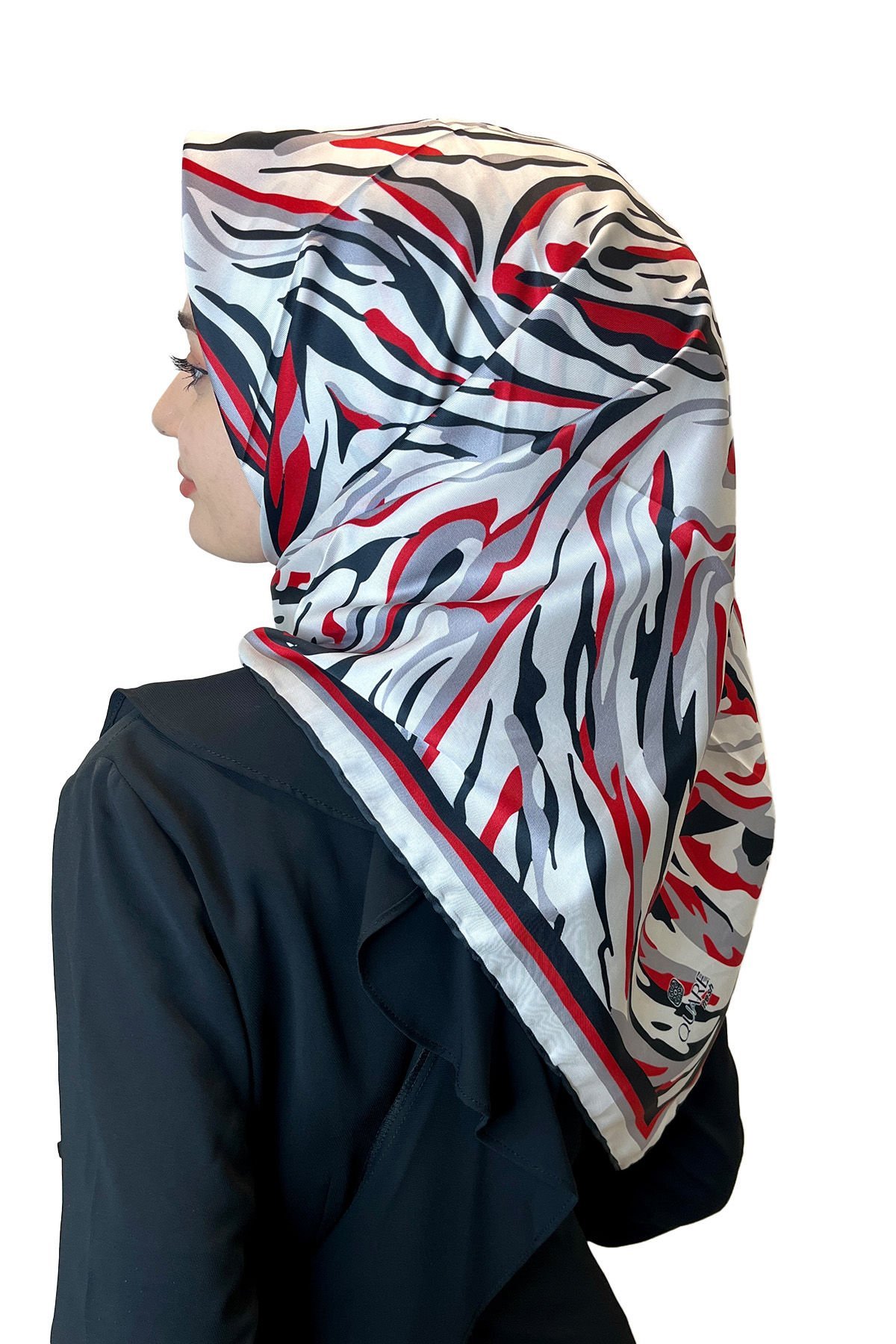 Quare Rayon Tivil Eşarp Desenli Rayon Eşarp 1070 SİYAH BEYAZ