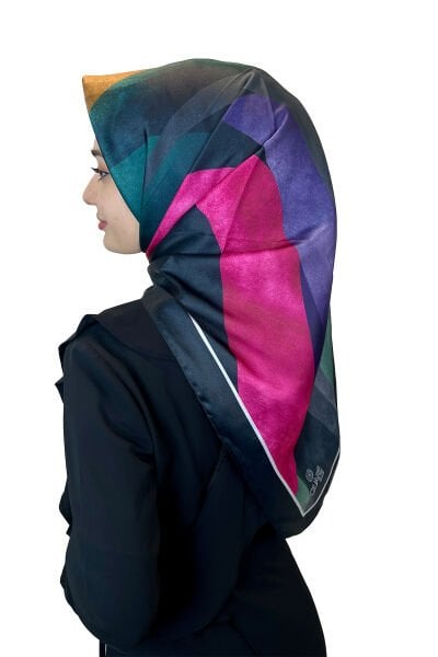Quare Desenli Kristal Eşarp 01068 SİYAH