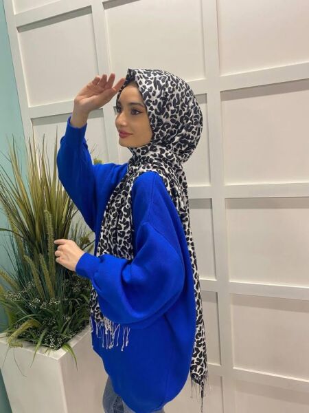 İpekevi Leopard Patterned Silk Shawl 2452