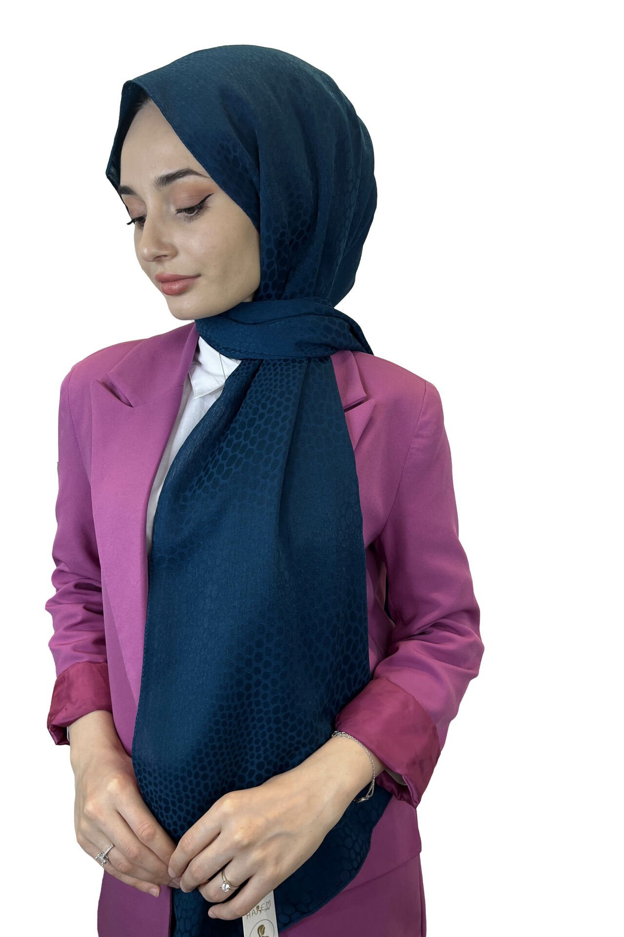 Harem Scarf Alisa Jacquard Shawl 01073 PETROL