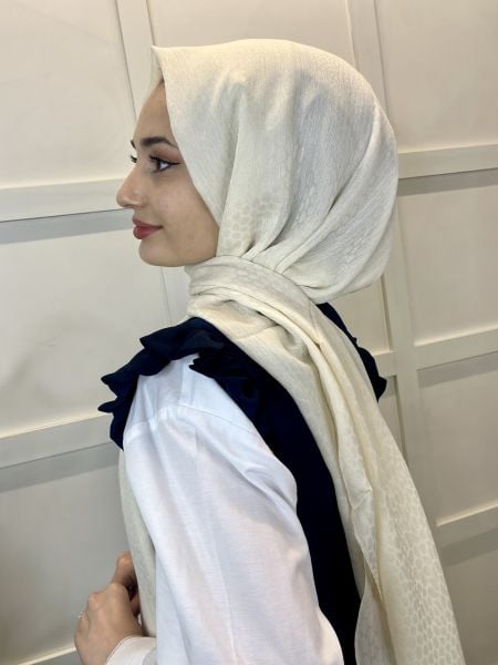 Harem Scarf Alisa Jakarlı Şal 01073 KREM