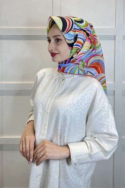 Shecarf Emproyal Patterned Cotton Soft Scarf 01093 ORANGE