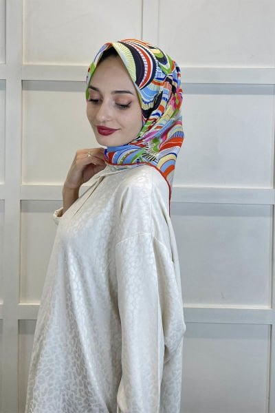 Shecarf Emproyal Patterned Cotton Soft Scarf 01093 ORANGE