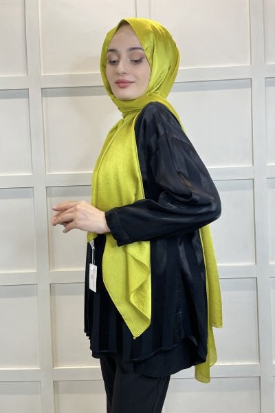 Madame Polo Janjan, Janjanli Chiffon Shawl 00823 OIL GREEN