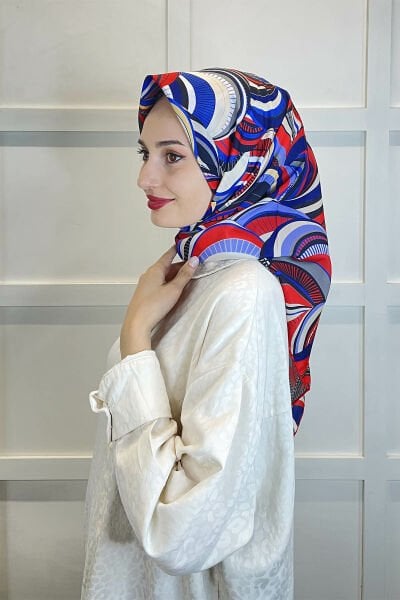 Shecarf Emproyal Patterned Cotton Soft Scarf 01093 RED